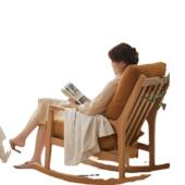 实木摇摇椅大人午睡椅逍遥椅家用阳台单人橡木沙发椅休闲懒人躺椅