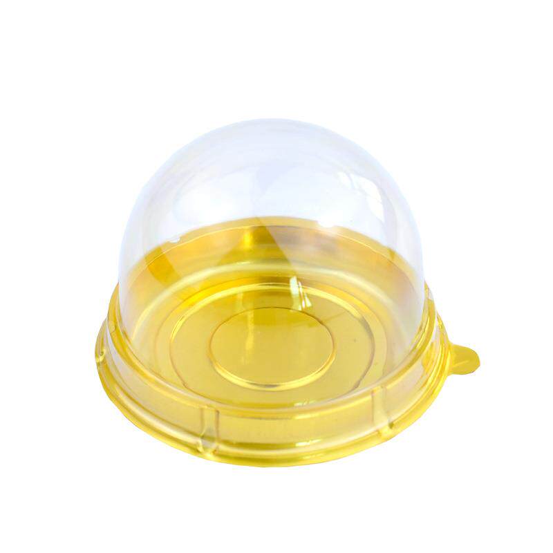 单个圆形蛋黄酥包装盒黑色金色雪媚娘盒糯米果泡芙西点打包盒