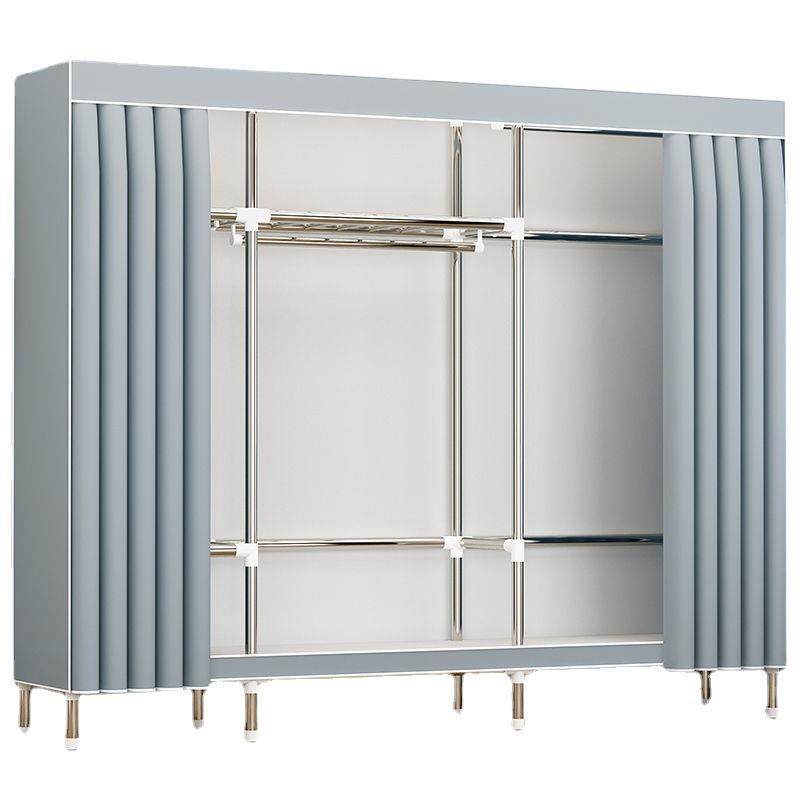 加粗全钢管衣柜简易布衣柜家用卧室加固加厚单人双人出租房用衣橱,住宅家具,简易衣柜,淘宝优惠券,粉丝福利购,淘宝优惠卷