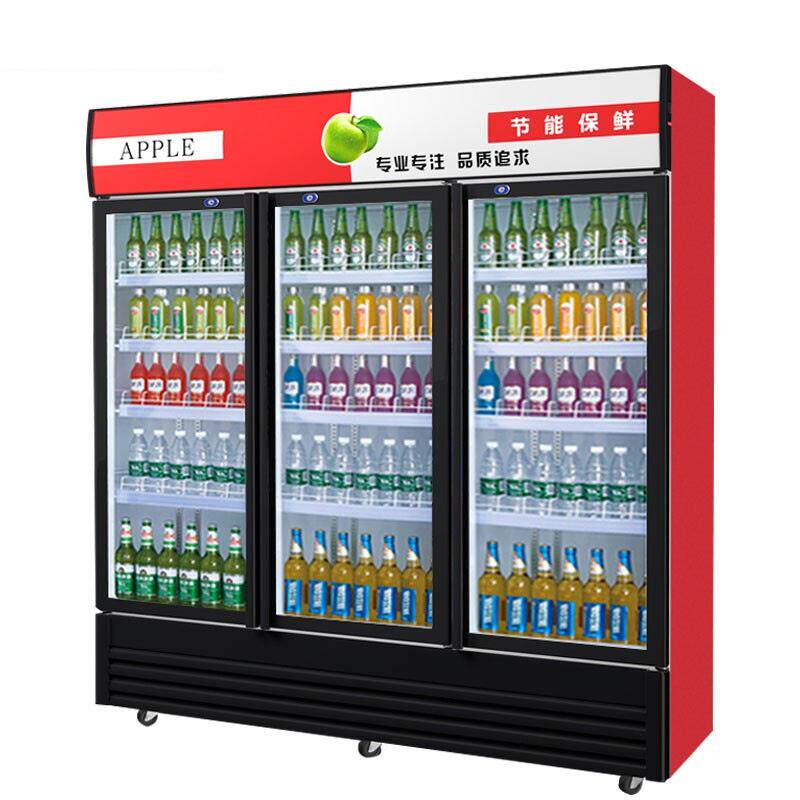 饮料展示柜啤酒柜商用冷藏冰柜双开门冷饮柜单门冷藏立式保鲜柜