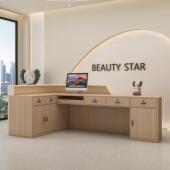 ll吧台收银台公司柜台美容服装 店现代桌子商用转角大堂接待台理发