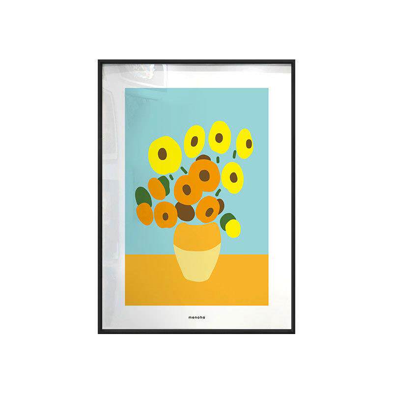 现代简约日韩ins小清新向日葵装饰画卡通植物花卉挂画客厅卧室