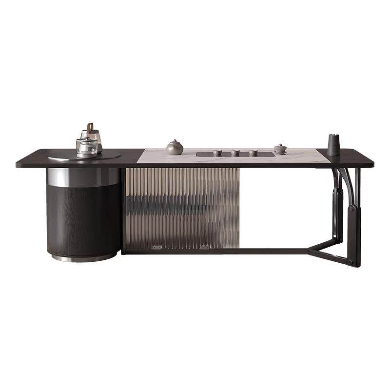 意式轻奢茶桌岩板茶台实木老板桌设计师款高端一桌四椅组合,商业/办公家具,茶台/茶桌,淘宝优惠券,粉丝福利购,淘宝优惠卷