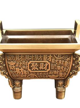 铜鼎摆件黄铜盛鼎方鼎宝鼎盛千秋全铜鼎香炉招财家居办公室摆件