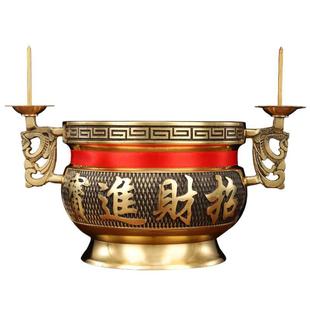 黄铜针尖香炉家用佛前室内供奉用品香插线香炉带烛台佛具香薰炉