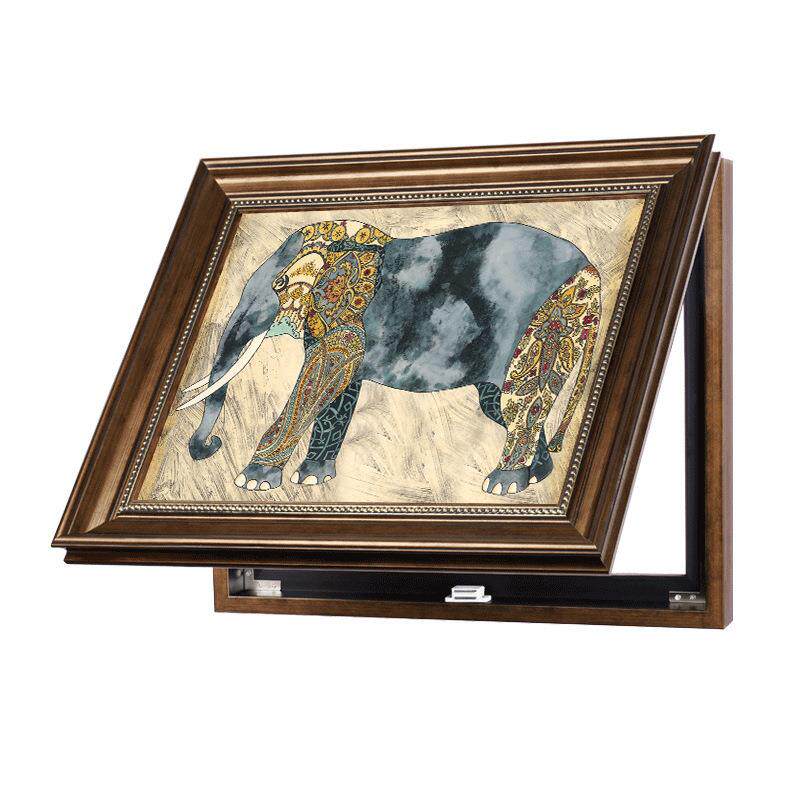 电表箱装饰画欧式配电箱可推拉遮挡美式挂画总开关弱电源箱电闸盒