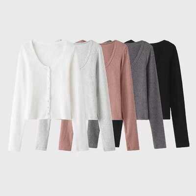 开衫圆领t恤BM开衫圆领针织衫