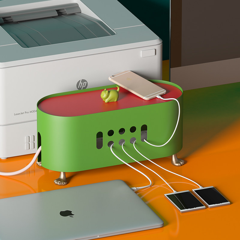 [空之喵喵]桌面电线收纳盒理线盒大号电视柜整理插头插座遮挡神器