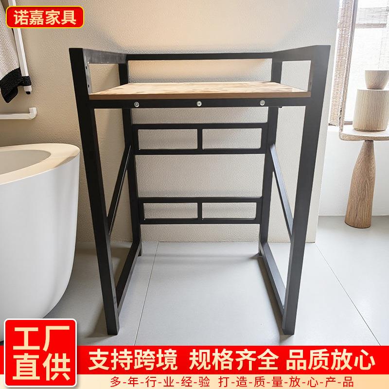 双层洗衣机烘干机架钢木结合落地滚筒洗衣机收纳架叠放储物架