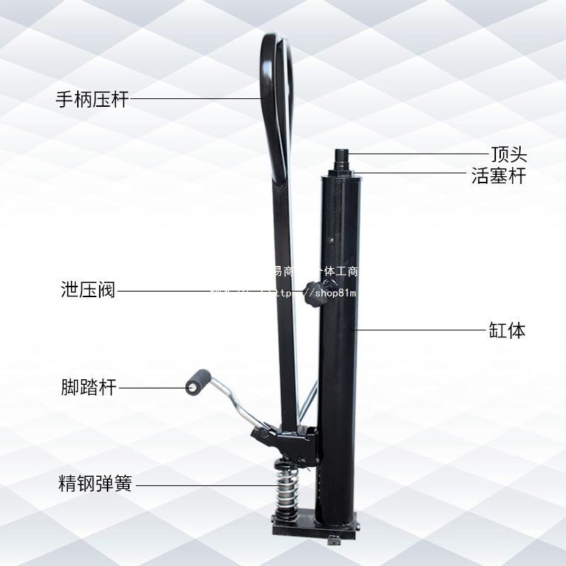 手动液压叉车油缸堆高车升高车油泵1吨2吨叉车液压配件脚踏千斤顶