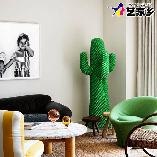 玻璃钢大型仙人掌仿真雕塑商场咖啡店家居客厅服装店装饰植物摆件