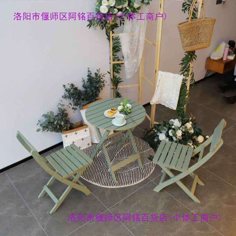 木茶几阳台休闲桌椅可折叠庭院户外桌子椅子靠背椅佛山家具直销