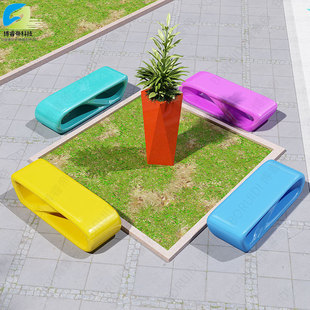 玻璃钢日字凳简约现代商场座椅户外公园景区长椅休息区椅子商用