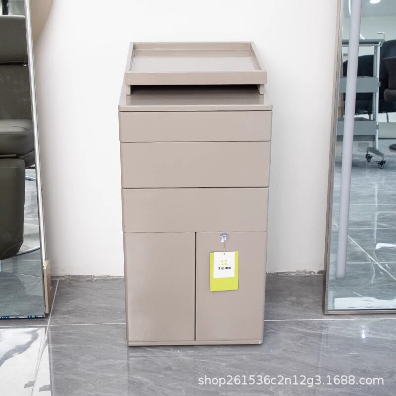 美发店工具柜发廊不锈钢工作柜网红理发收纳储物柜剪发工具车