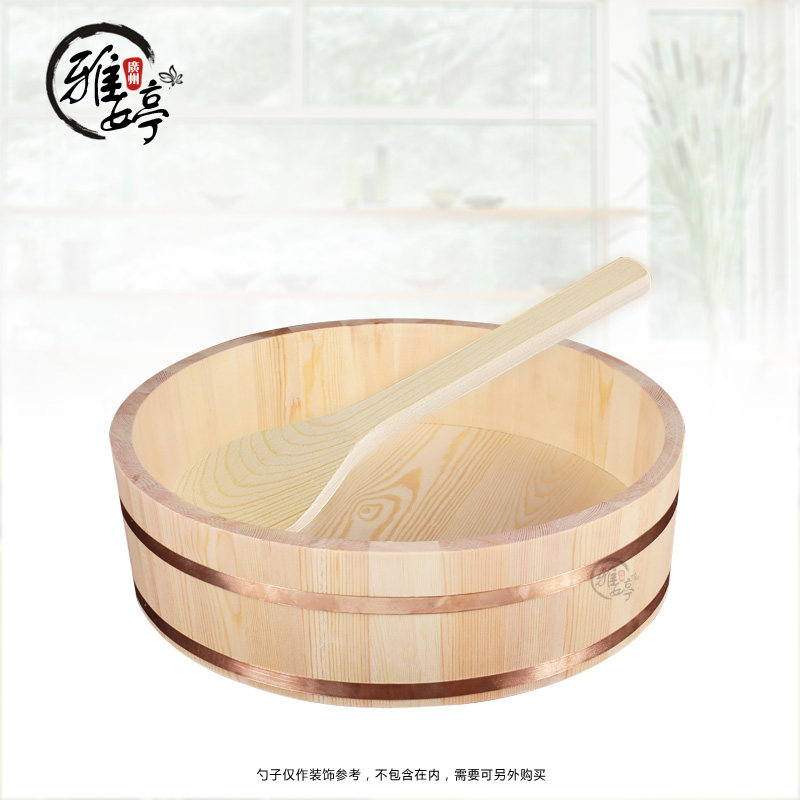 ?白木寿司饭盆 15CM高拌饭木桶 日韩餐具 日式料理拼盘 能订 做