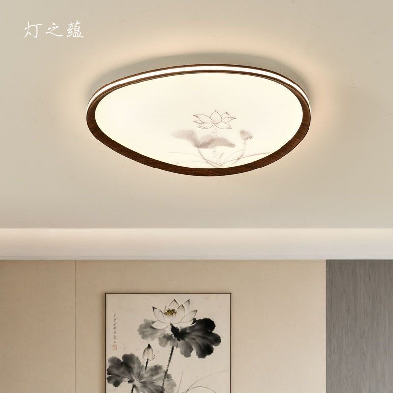 宋式美学新中式客厅灯中古法式中国风卧室复古简约荷花吸顶灯过道