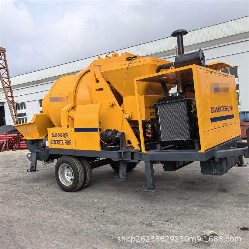 混凝土搅拌输送泵混凝土搅拌输送一体机拖式搅拌泵搅拌拖泵