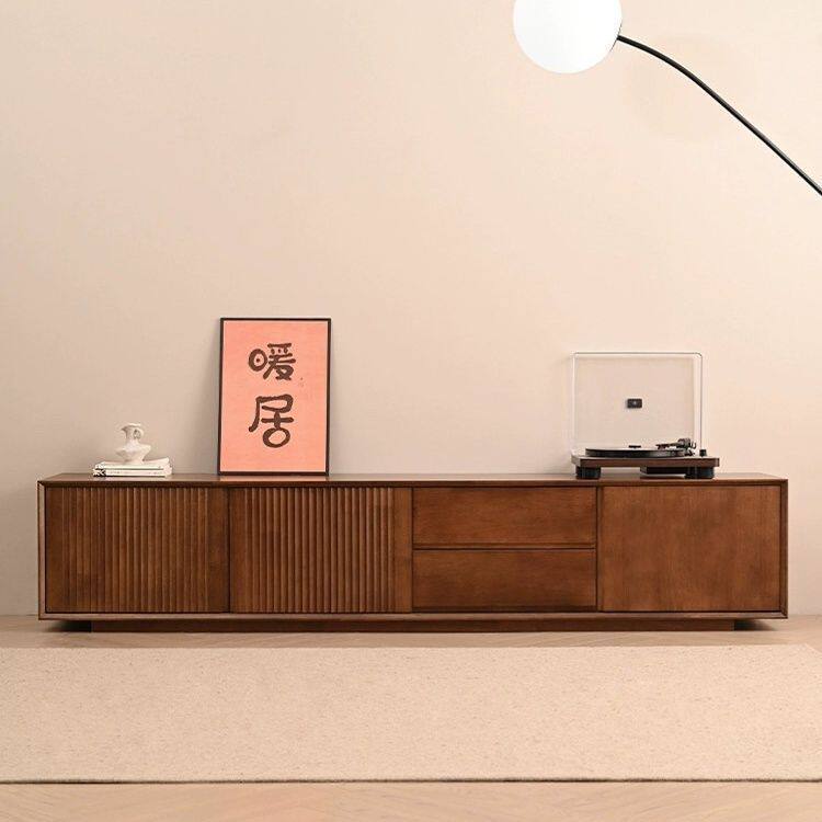 实木电视柜简约现代客厅北欧靠墙落地电视机小户型茶几组合储物柜