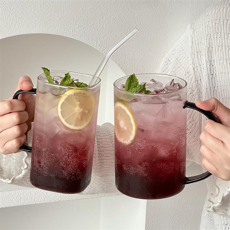 大容量带把高硼硅玻璃杯耐