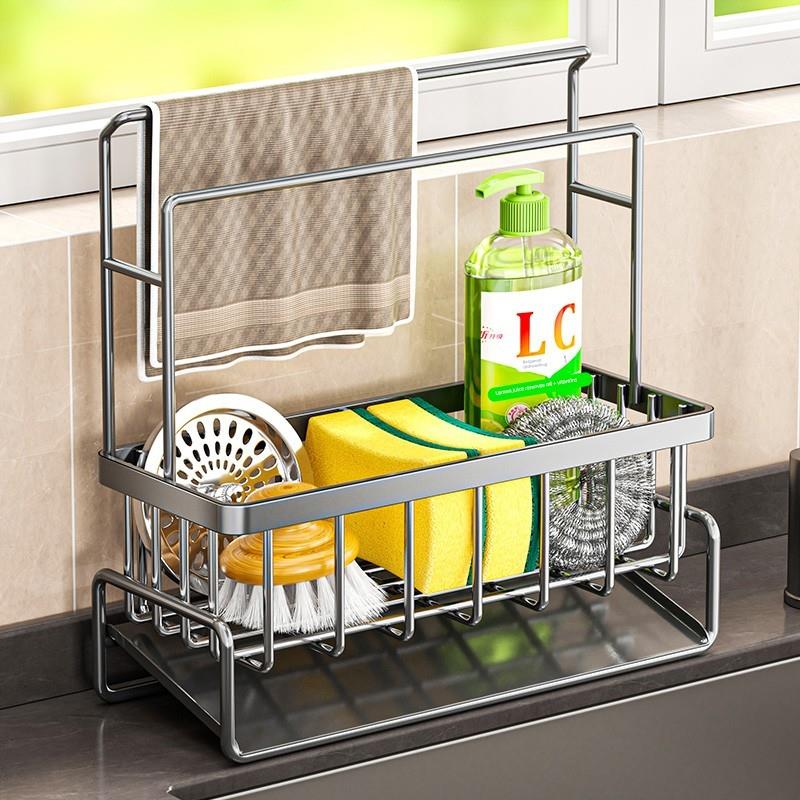 厨房沥水置物架水槽边抹布