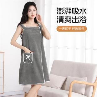珊瑚绒浴裙女2025比纯棉吸水加厚浴袍成人女浴衣家用洗澡浴巾a类