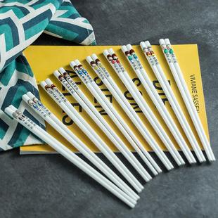 新品亲子陶瓷筷家用创意家庭区分筷子专人一家人筷防霉防菌耐高温