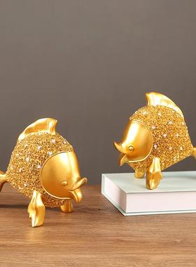 年年有余金鱼摆件客厅轻奢