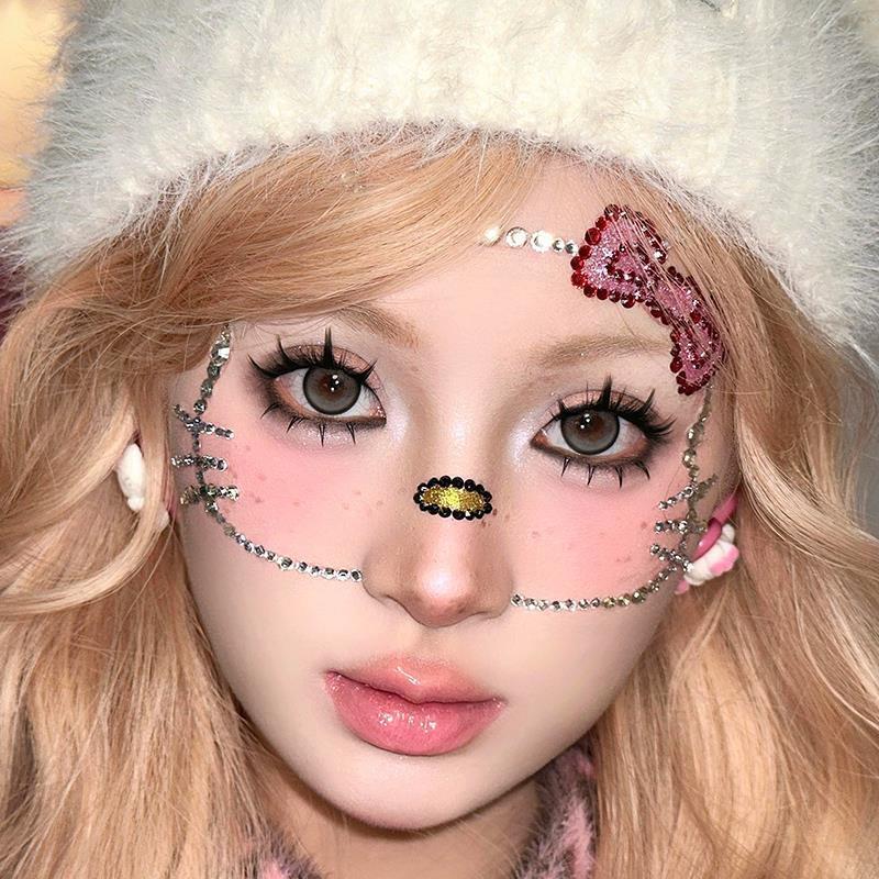 节妆容贴纸hellokitty脸贴