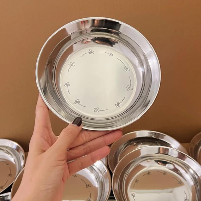 加厚304不锈钢盘子多用途