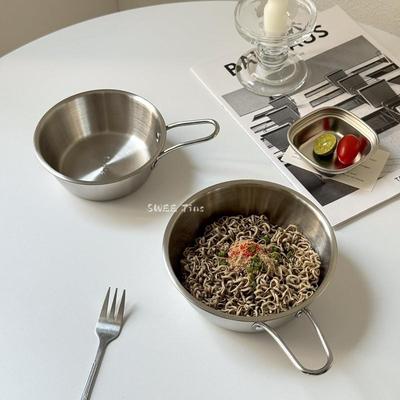 带柄不锈钢碗韩式ins304食