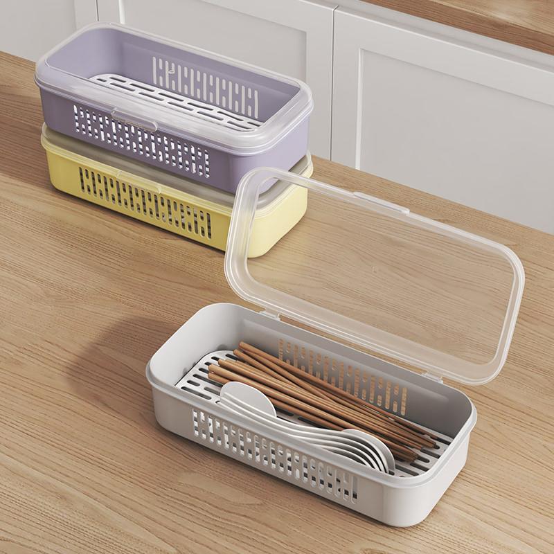 筷子筒沥水筷子笼带盖家用汤勺篓筷子盒厨房放筷勺子餐具防尘筷笼