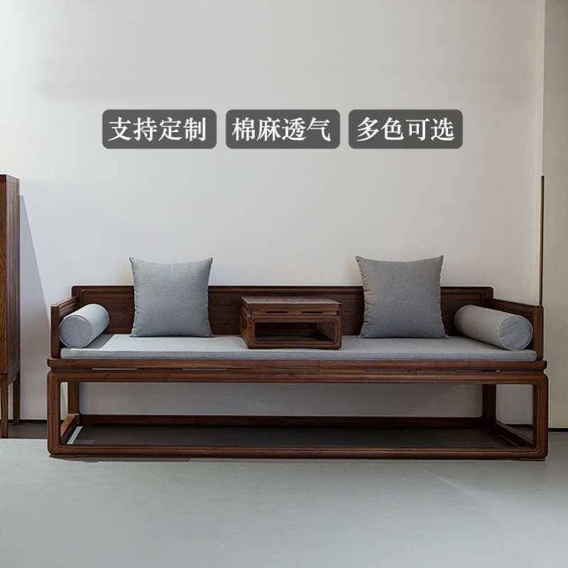 椅子防滑中国罗汉床坐垫椅垫五件套茶亚麻垫子风新中式红木圈椅