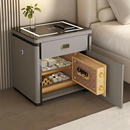 虎牌保险箱一体柜家用智能防盗抽屉式 床头指纹床头柜无线充电音响