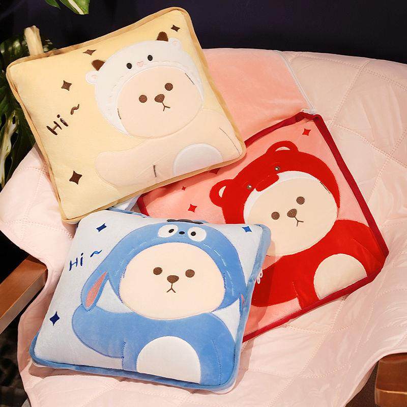 小熊抱枕被子两用二合一折叠靠枕汽车办公室午睡枕头车载靠垫毯子,居家布艺,抱枕被,淘宝优惠券,粉丝福利购,淘宝优惠卷