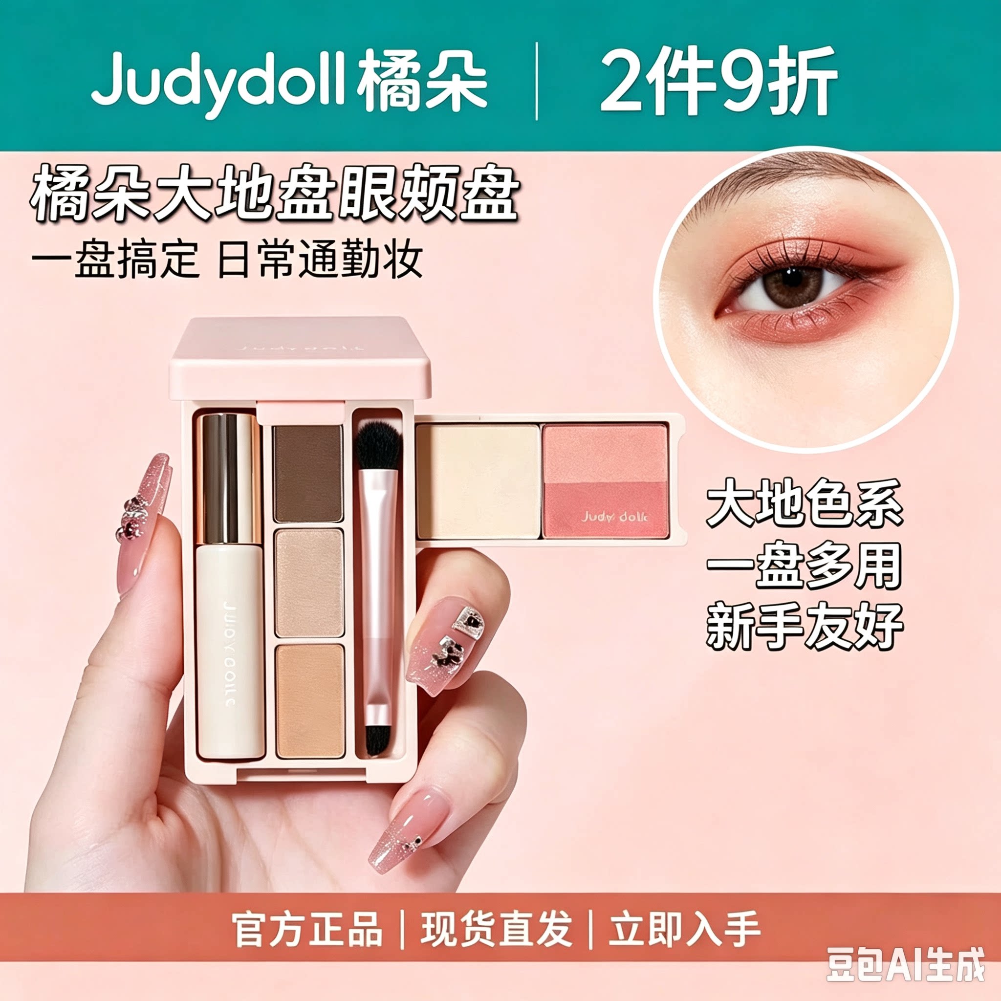 【新款】Judydoll橘朵掌心盘迷你盒眼影盘彩妆综合盘旅行日常淡妆图片