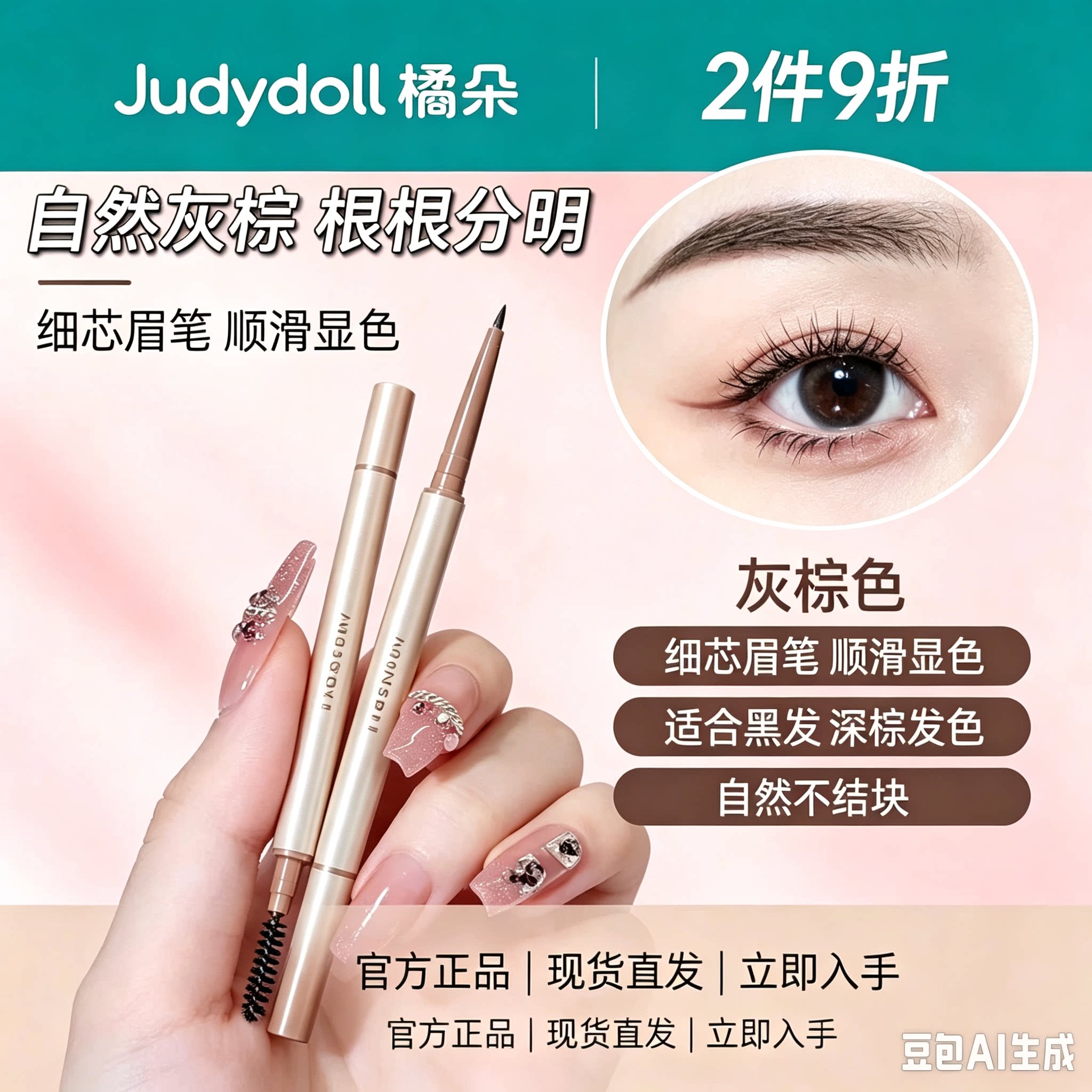 【2件9折】Judydoll橘朵极细眉笔三角芯眉膏防水自动持久纤细自然