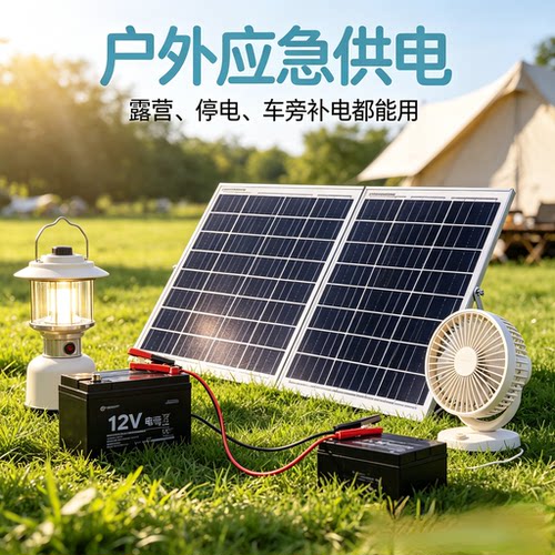 50W太阳能充电板户外应急发电板