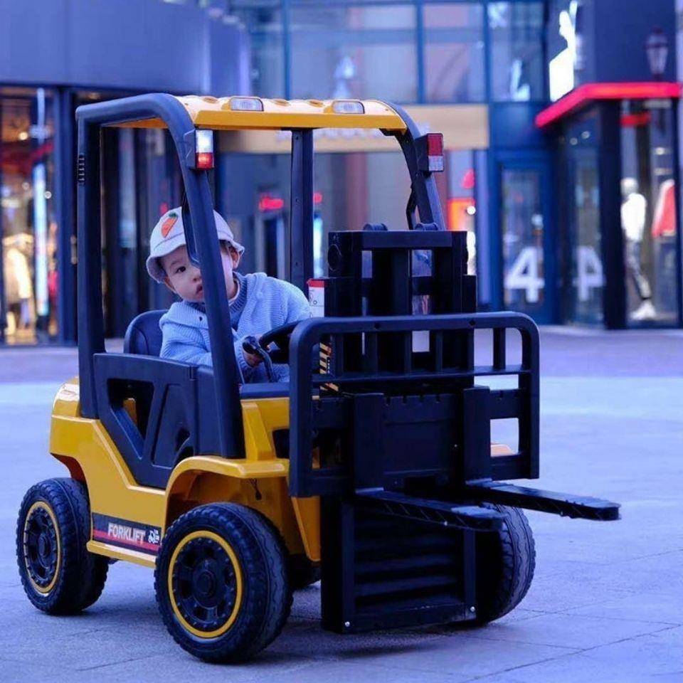 儿童电动叉车可坐可骑可升降男孩超大挖掘机可坐人充电玩具工程车
