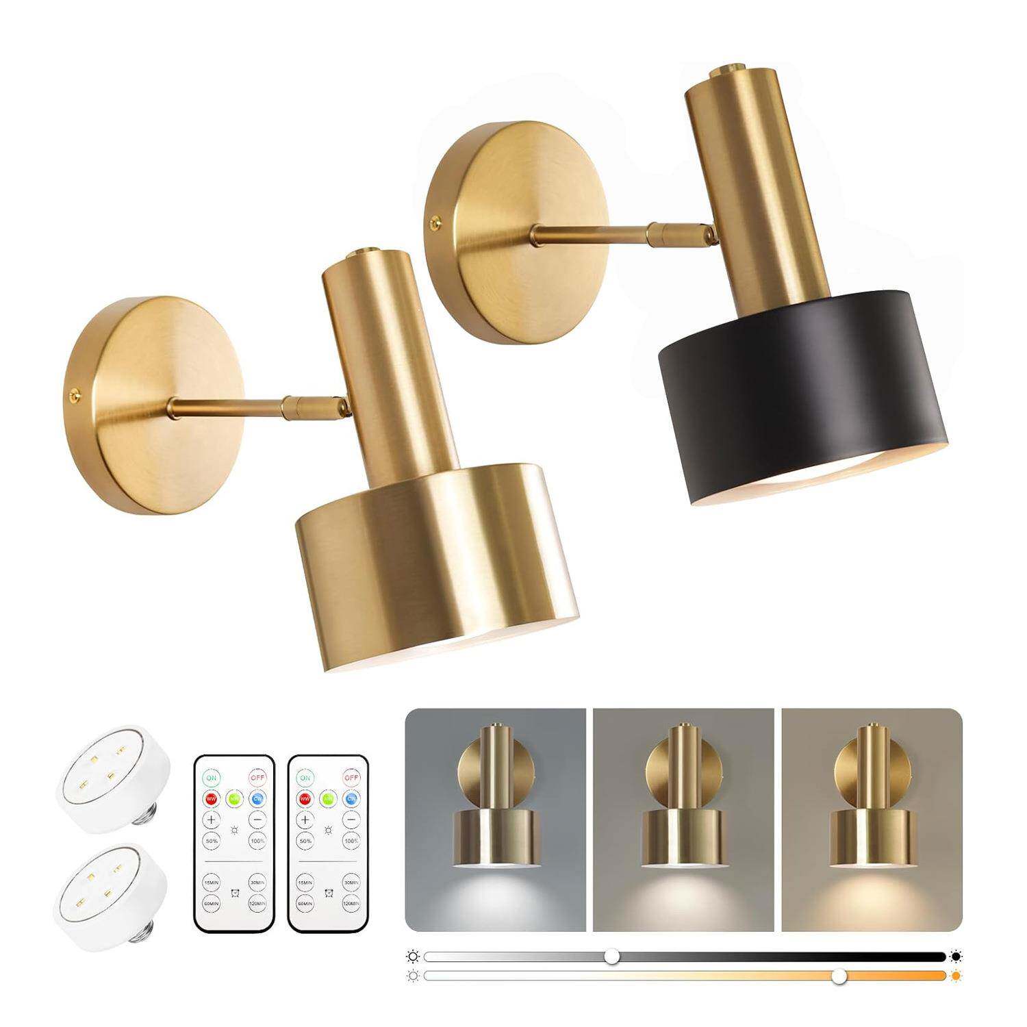 跨境简约现代免布线充电光源壁灯卧室床头壁灯轻奢背景墙阳台灯具