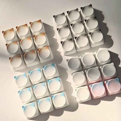 彩耳键帽单个1u素材十字通用pbt