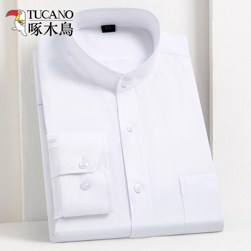 常规立领商务绅士免烫单排扣工作