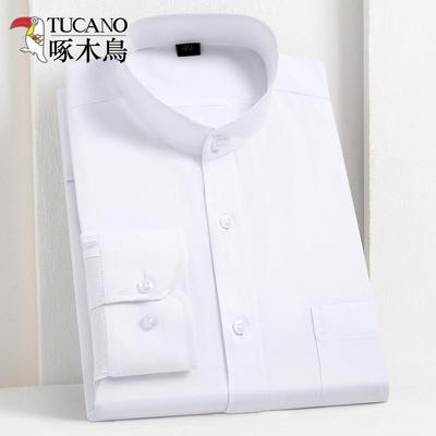 常规立领商务绅士免烫单排扣工作