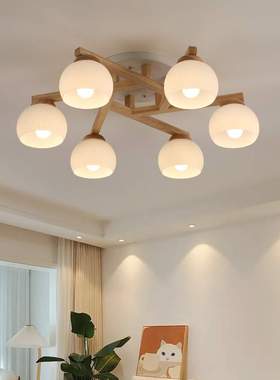 客厅灯现代简约2025年新款灯具客厅主灯原木卧室灯led吸顶灯176L