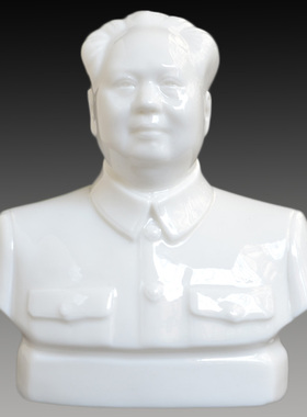 小号白瓷主席像伟人瓷像半身像头像雕像塑像胸Q像汽车饰品陶瓷摆