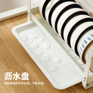 厨房窗台上置g物架放碗碟盘子橱柜内收纳碗架沥水架窄16不锈钢白