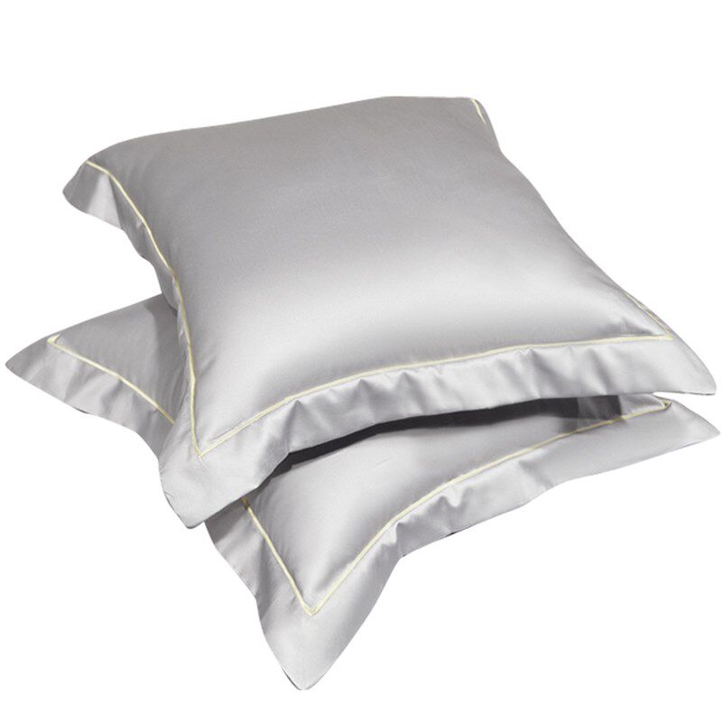 定做酒店纯色100支长绒o棉贡缎全棉抱枕套60x80 50 65宽边大靠垫