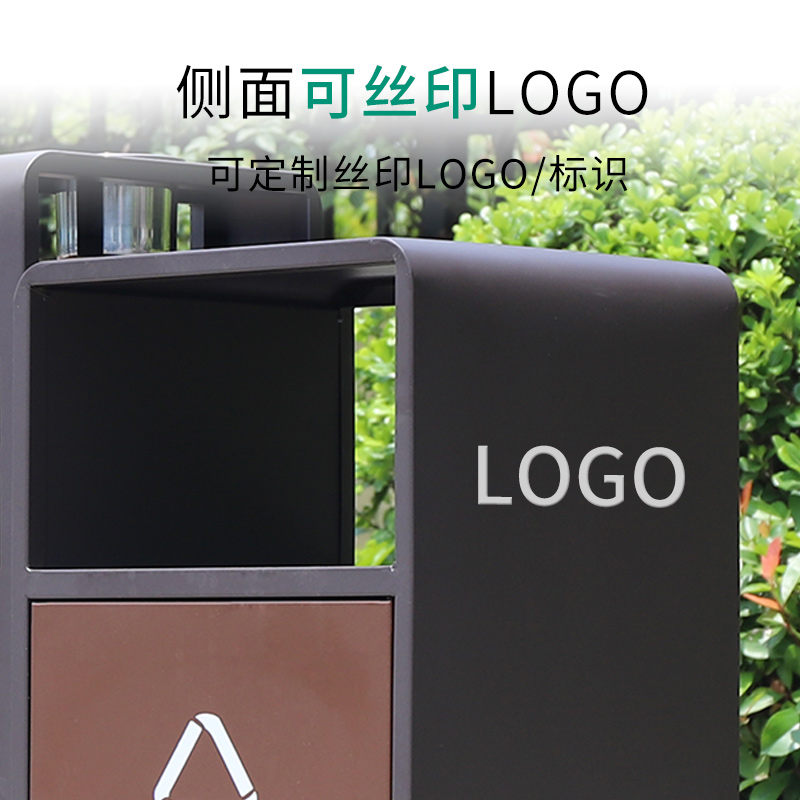 户外垃圾桶不锈钢双桶分类果x皮箱室外小区公园大号环卫金属垃圾