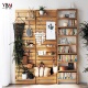 日式 实木墙面收纳洞洞p板玄关墙上置物架厨房展示架书架自由组合