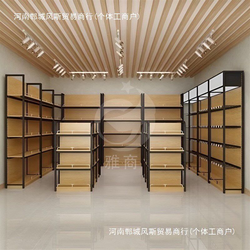 钢木超市货架便利店零食百货文具店母婴店烟酒副食酒柜可调节货架
