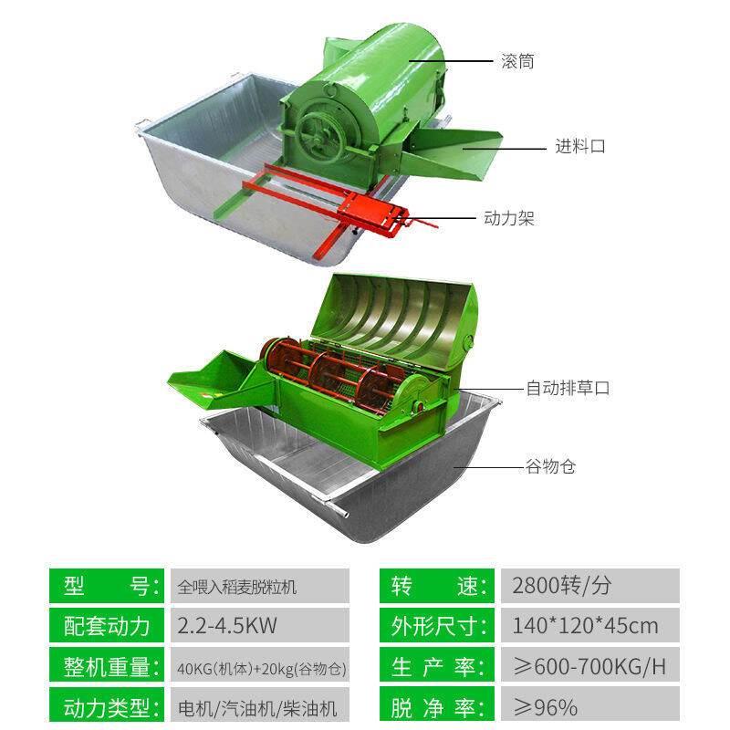 现货享新惠自动打谷机水稻小型打麦机家用谷子脱粒机稻谷收割机农